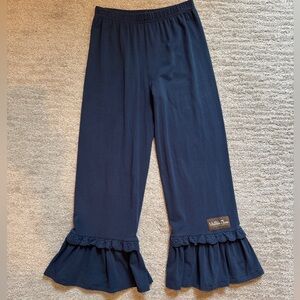 Matilda Jane girls Sz 10 navy blue ruffle pants